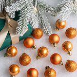 Набор пластиковых шаров Блеск 3 см янтарный, 14 шт