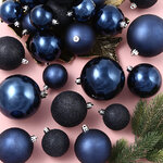 Набор пластиковых шаров Cosmo Синий Бархат, 6-10 см, 26 шт