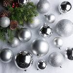 Набор пластиковых шаров Cosmo Серебряный, 6-10 см, 26 шт