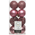Набор пластиковых шаров Анданте 6 см розовый бархат, 16 шт