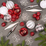 Набор елочных игрушек Glory Brilliance - Зимняя ягода 46 шт, 8 см, пластик