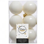 Набор пластиковых шаров Молочный 6 см, 12 шт, микс