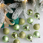 Набор пластиковых шаров Блеск 3 см зеленый чай, 14 шт