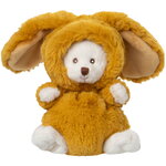 Мягкая игрушка Медвежонок Зигги в желтом костюме кролика 15 см, Barbara Bukowski