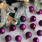 Набор пластиковых шаров Блеск 3 см royal purple, 14 шт