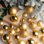 Набор пластиковых шаров Luminous - Золотой, 4-6 см, 30 шт