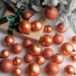 Набор пластиковых шаров Luminous - Пряная тыква, 4-6 см, 30 шт