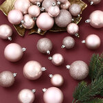 Набор пластиковых шаров Luminous - Розовый Бутон, 4-6 см, 30 шт