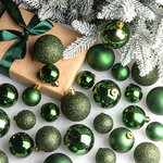 Набор пластиковых шаров Luminous - Зеленый Бархат, 4-6 см, 30 шт
