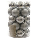 Набор пластиковых шаров Серебряная Коллекция 8 см, 34 шт, mix