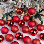 Набор пластиковых шаров Grande Collection - Красный 8 см, 34 шт, mix