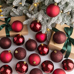 Набор пластиковых шаров Grande Collection - Бордовый, 8 см, 34 шт