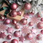  Набор пластиковых шаров Charmel 4-9 см розовый бархат, 40 шт