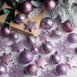 Набор пластиковых шаров Charmel 3-9 см аметистовый, 40 шт
