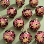 Набор пластиковых шаров Сен-Луи 8 см бордовый, 12 шт