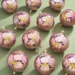 Набор пластиковых шаров Сен-Луи 8 см розовый бархат, 12 шт