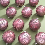 Набор пластиковых шаров Блестящий Пируэт 8 см розовый бархат, 12 шт