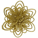 Декоративный цветок Аделис 10 см, золотой, 3 шт, клипса