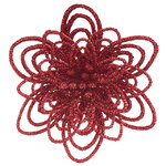 Декоративный цветок Аделис 10 см, красный, 3 шт, клипса