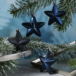 Набор елочных игрушек Звезды 8 см синий королевский, 6 шт, подвеска