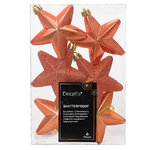 Набор елочных игрушек Звезды 8 см пряная тыква, 6 шт