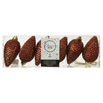 Елочная игрушка Шишка Alto - Terra Brown 8 см, 6 шт, пластик