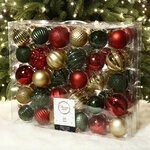 Набор пластиковых шаров Канун Рождества, 6-7 см, 60 шт