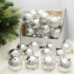 Набор пластиковых шаров Christmas Salute: Серебряный 10 см, 36 шт