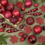 Набор елочных игрушек Glory Brilliance 50 шт красный, 5-16 см, пластик