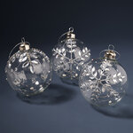 Набор стеклянных шаров Cristalline 8 см, 3 шт