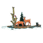 Композиция Олени у ручья 24*14 см