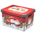 Коробка для хранения елочных игрушек Веселая Компания - New Year 41*30 см красная