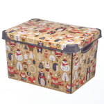 Коробка для хранения елочных игрушек Веселая Компания - New Year 41*30 см бежевая