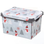 Коробка для хранения елочных игрушек Веселая Компания - New Year 41*30 см голубая