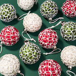 Набор стеклянных шаров Цветочная Симфония 8 см, 12 шт