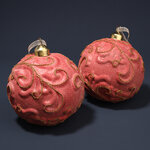 Набор винтажных елочных шаров Монфревиль 10 см розовый, 2 шт, стекло