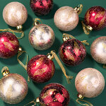 Набор стеклянных елочных шаров Wonderful Christmas 8 см, 12 шт