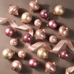 Набор стеклянных шаров Christmas Candy: Нежно-розовый, 4-6 см, 20 шт