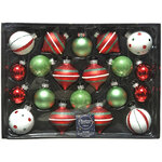 Набор стеклянных шаров Christmas Candy: Wonderful Time, 4-6 см, 20 шт