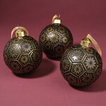Набор стеклянных шаров Звезда Востока 8 см, 3 шт, черный