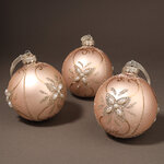 Набор стеклянных шаров Жемчужное Барокко 8 см, 3 шт