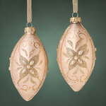 Набор елочных игрушек Сосульки Жемчужное Барокко 12 см, 2 шт, стекло, подвеска