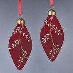 Набор стеклянных елочных игрушек Capottera 13 см бордовый, 2 шт, подвеска