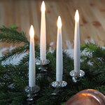 Столовая светодиодная свеча с имитацией пламени Paulina 15 см, 4 шт, на батарейках