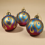 Набор стеклянных шаров Lacrima Pavone: Rosa 8 см, 3 шт