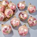 Набор стеклянных шаров Сад Марджери 8 см, 12 шт