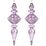 Набор стеклянных елочных игрушек Barbiano 24 см фиолетовые, 2 шт