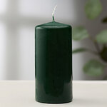 Свеча столбик 125*60 мм, темно-зеленая