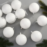 Набор пластиковых шаров Liberty 8 см, 6 шт, белый матовый