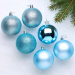 Набор пластиковых шаров Celebration 8 см, 6 шт, голубой туман